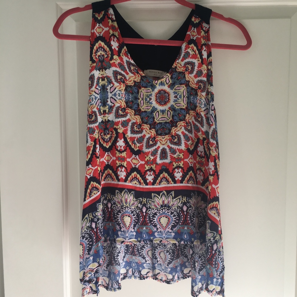MULTICOLOR BOHEMIAN SOFT V CUT TOP